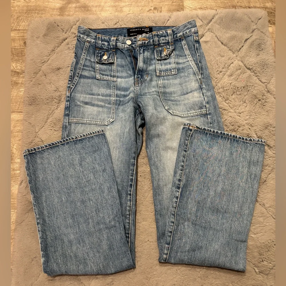 NWOT Veronica Beard Crosbie Wide Leg High Rise Jeans - Picture 3 of 5